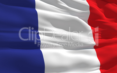 Waving flag of France