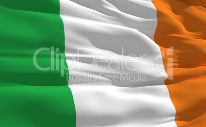 Waving flag of Irlande