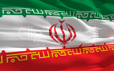 Waving flag of Iran