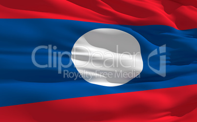 Waving flag of Laos