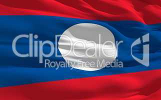 Waving flag of Laos