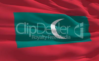 Waving flag of Maldives