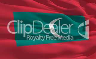 Waving flag of Maldives