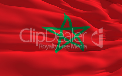 Waving flag of Maroc