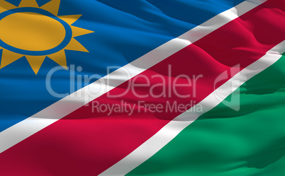 Waving flag of Namibia