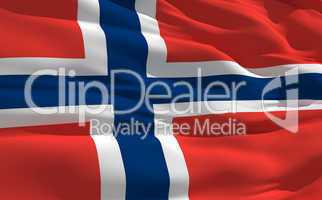 Waving flag of Norway