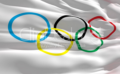 Waving flag of Olympique
