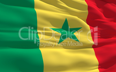 Waving flag of Senegal