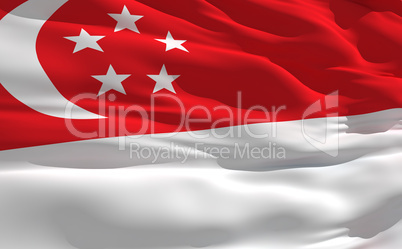 Waving flag of Singapour