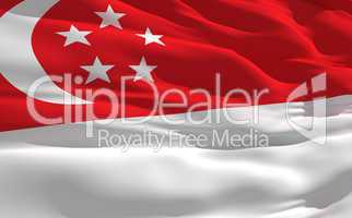 Waving flag of Singapour