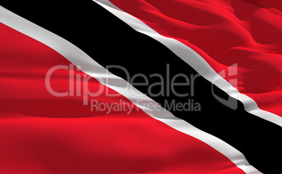 Waving flag of Trinidad and Tobago