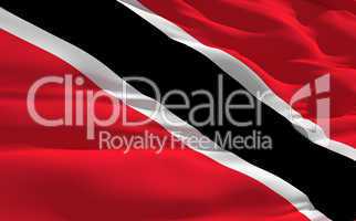Waving flag of Trinidad and Tobago