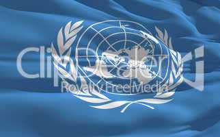 Waving flag of United Nations