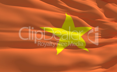 Waving flag of Vietnam