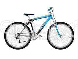 Blue bicycle isolated on white