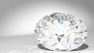 Large diamond or gem falling and rolling down