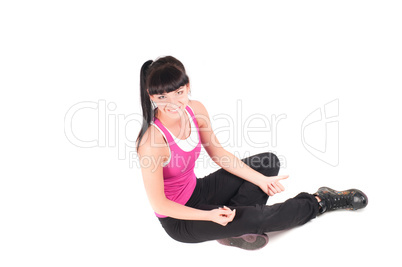Fitness instructor isolated on white Fitness instructor isolated on white