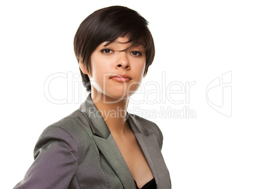 Pretty Multiethnic Young Adult Poses on White