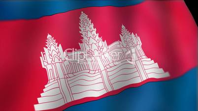 Cambodia - waving flag detail