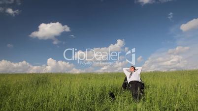 Time lapse of sitting businessman