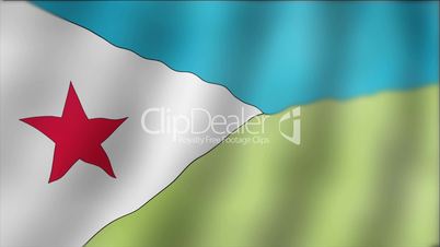 Djibouti - waving flag detail