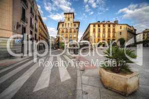 old square in the Madrid city, Spain