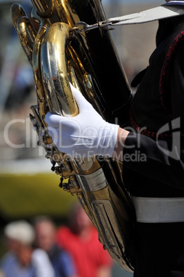 Musiker mit Tuba