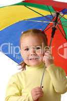 Cute child with colorful umbrella