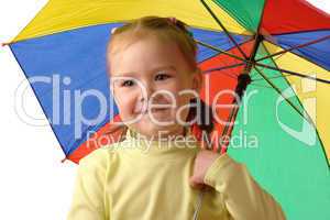 Cute child with colorful umbrella