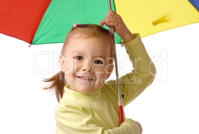 Cute child with colorful umbrella