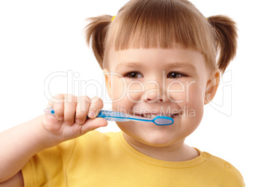 Cute child with toothbrush