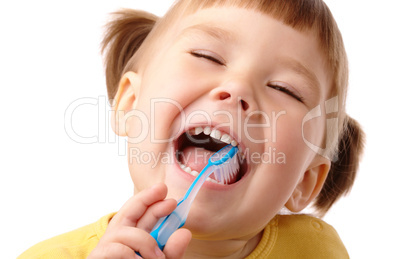 Cute child with toothbrush