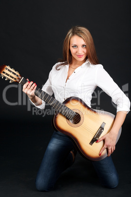 Woman with guitar.