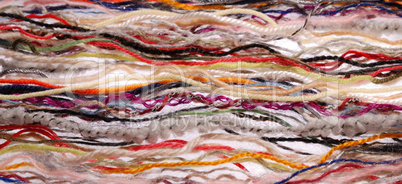 Close-up of multicoloured fibers.