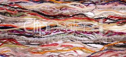 Close-up of multicoloured fibers.