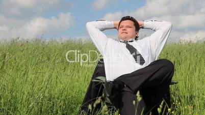 Sitting businessman