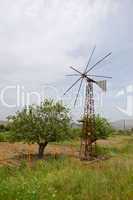 Traditional windmill used for irrigation at plateau Lassithi, Cr