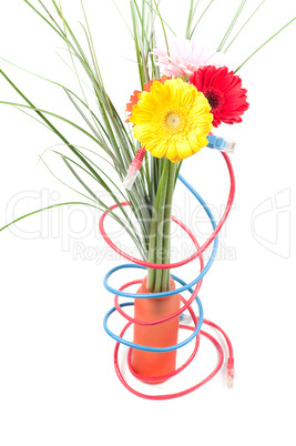 Wires and flowers concepts