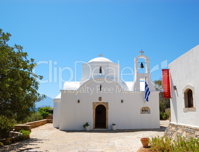 Orthodox Church in the middle of resort, Crete, Greece