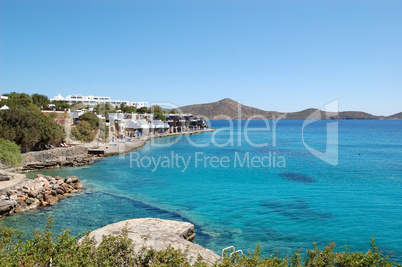 Beautiful beach of the luxury hotel, Crete, Greece