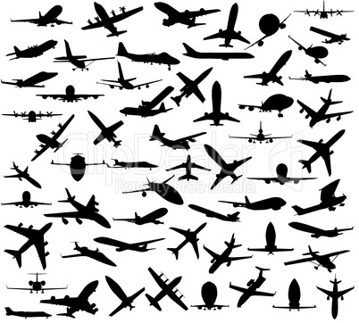 Silhouette of airplanes