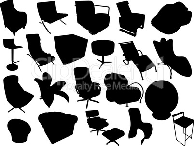 Silhouette of armchairs