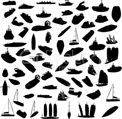 Silhouette of boats