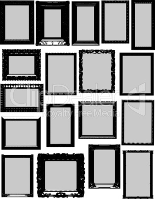 Vectors silhouette collection of rectangle frames
