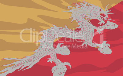 Vector flag of Bhutan