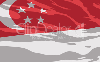 Vector flag of Singapour