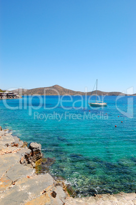 Beautiful beach of the luxury hotel, Crete, Greece
