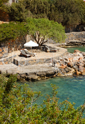 Beautiful beach of the luxury hotel, Crete, Greece