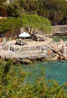 Beautiful beach of the luxury hotel, Crete, Greece