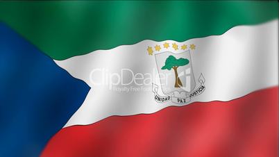 Equatorial Guinea - waving flag detail